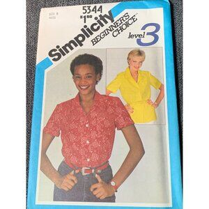 Simplicity Misses Shirt Sewing Pattern sz 8 5344 - uncut